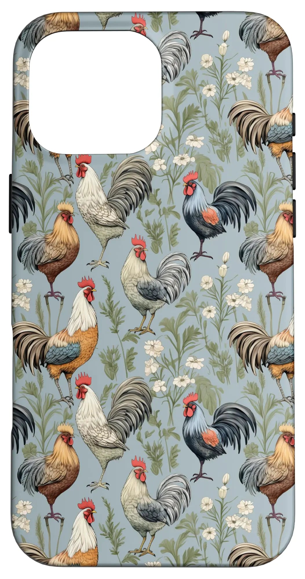 iPhone 16 Pro Max Chicken Pattern Vintage Farm Animal Chicken Lover Case
