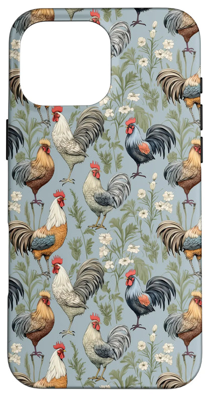 iPhone 16 Pro Max Chicken Pattern Vintage Farm Animal Chicken Lover Case