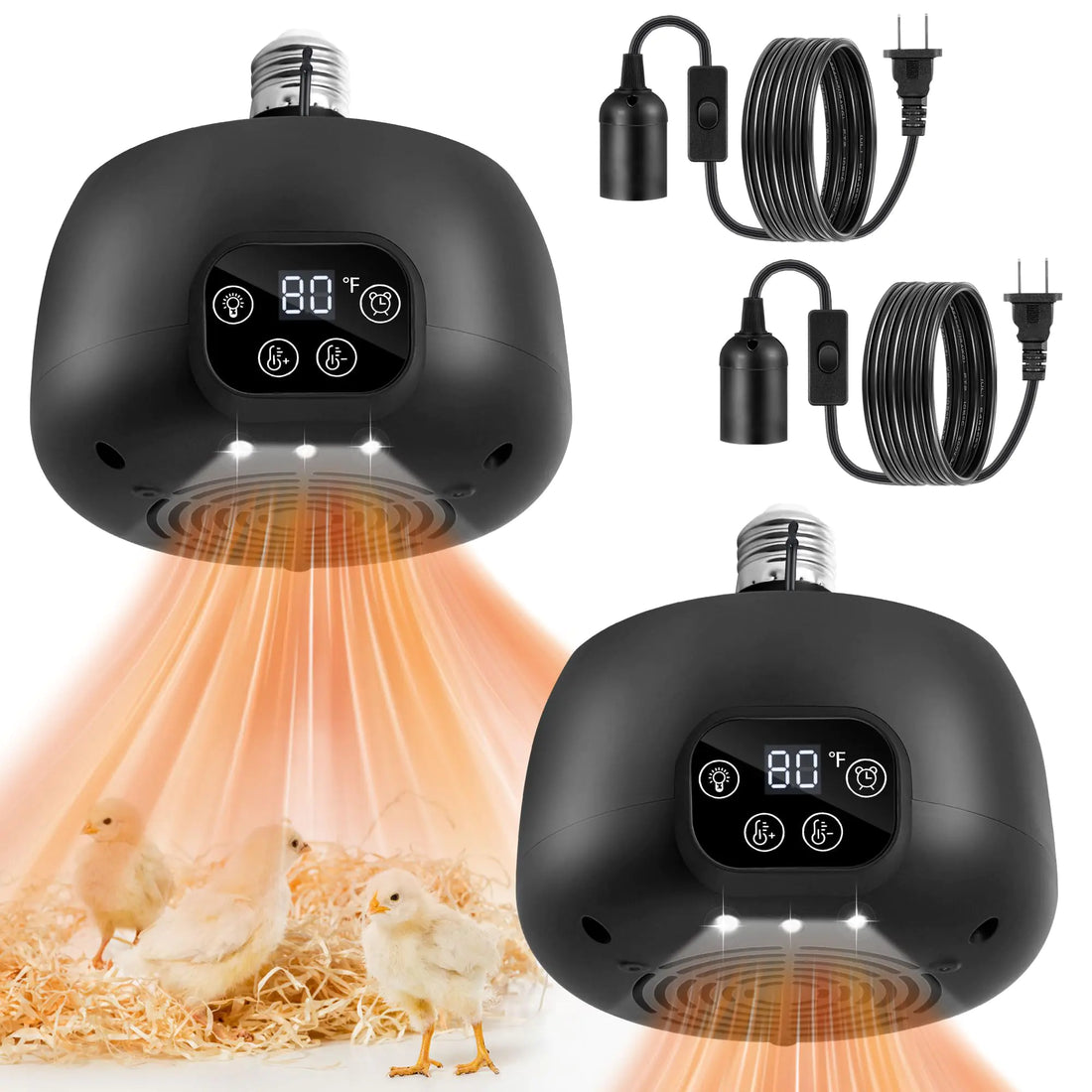 Chicken Coop Heater with Light &amp; Temperature Control
