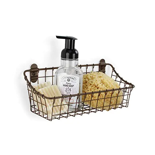 Vintage Wall-Mounted Wire Basket