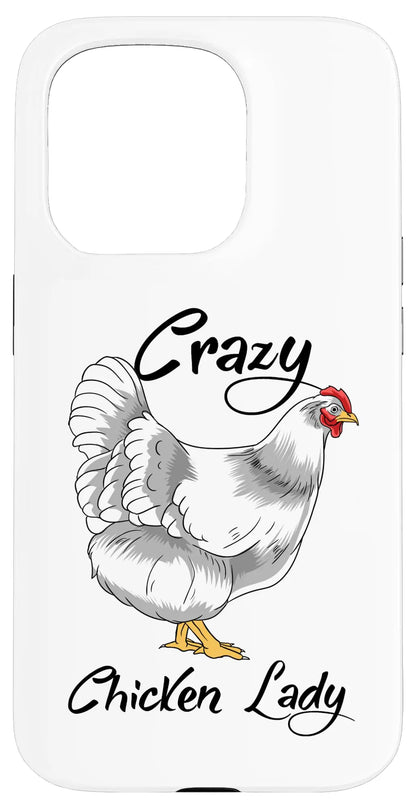 iPhone 15 Pro Funny Chicken Girl Crazy Chicken Lady Case