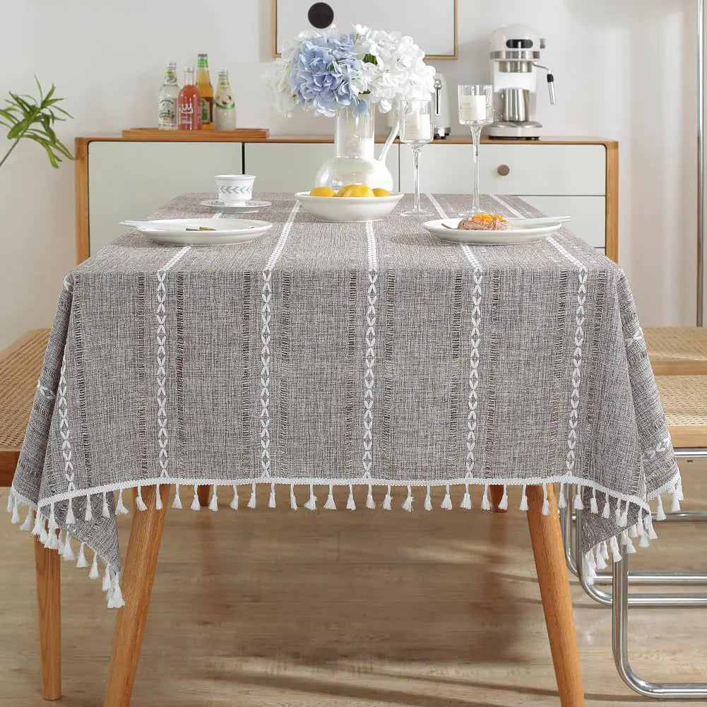 Meioro Rustic Cotton Linen Tablecloth