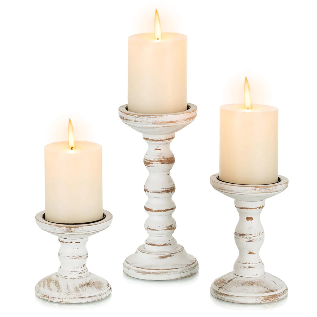 Rustic Wood Candle Holders