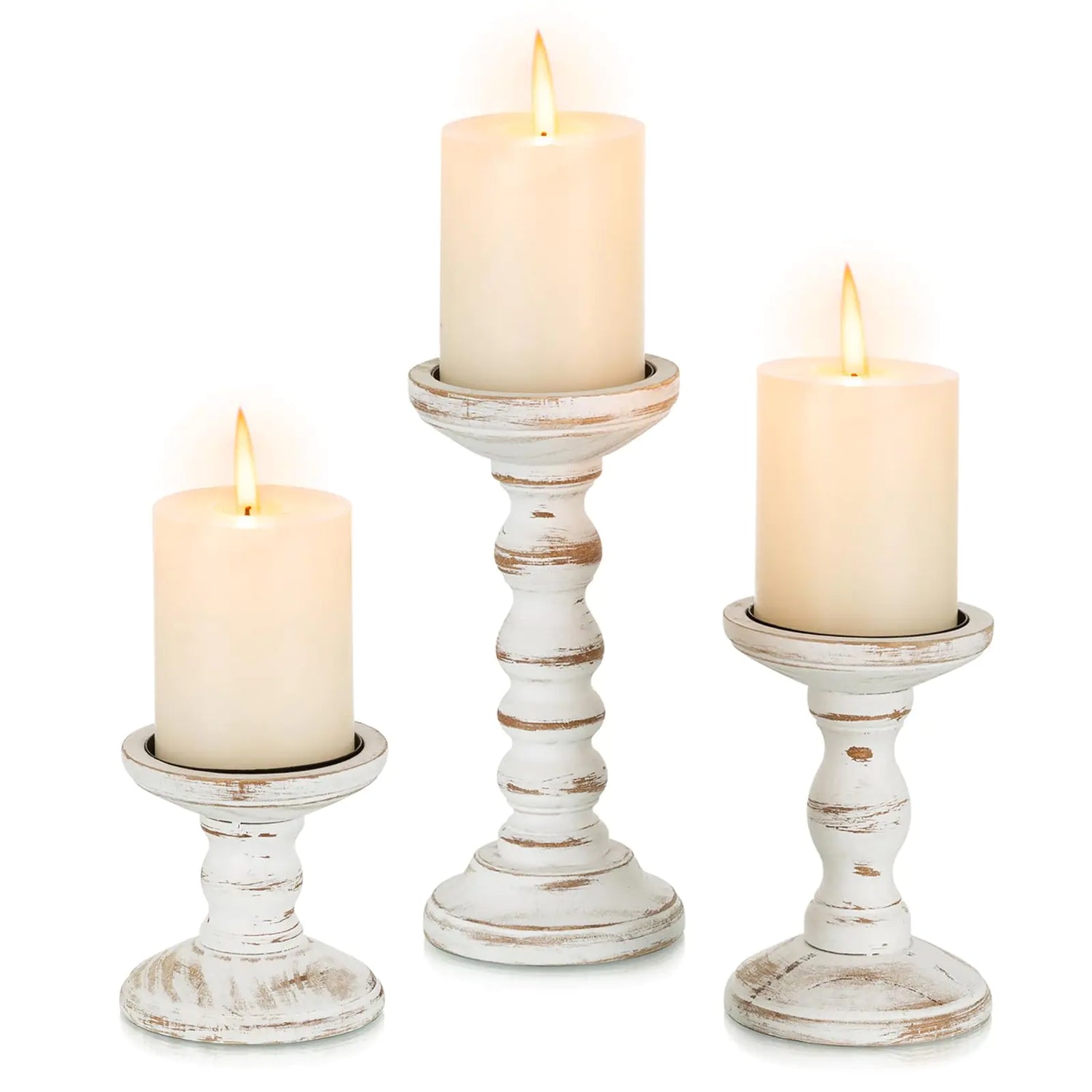 Rustic Wood Candle Holders