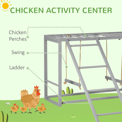 Chicken Swing &amp; Activity Set – Wooden Coop Accessory with Perches, Ladder &amp; Play Area for 3–4 Hens
